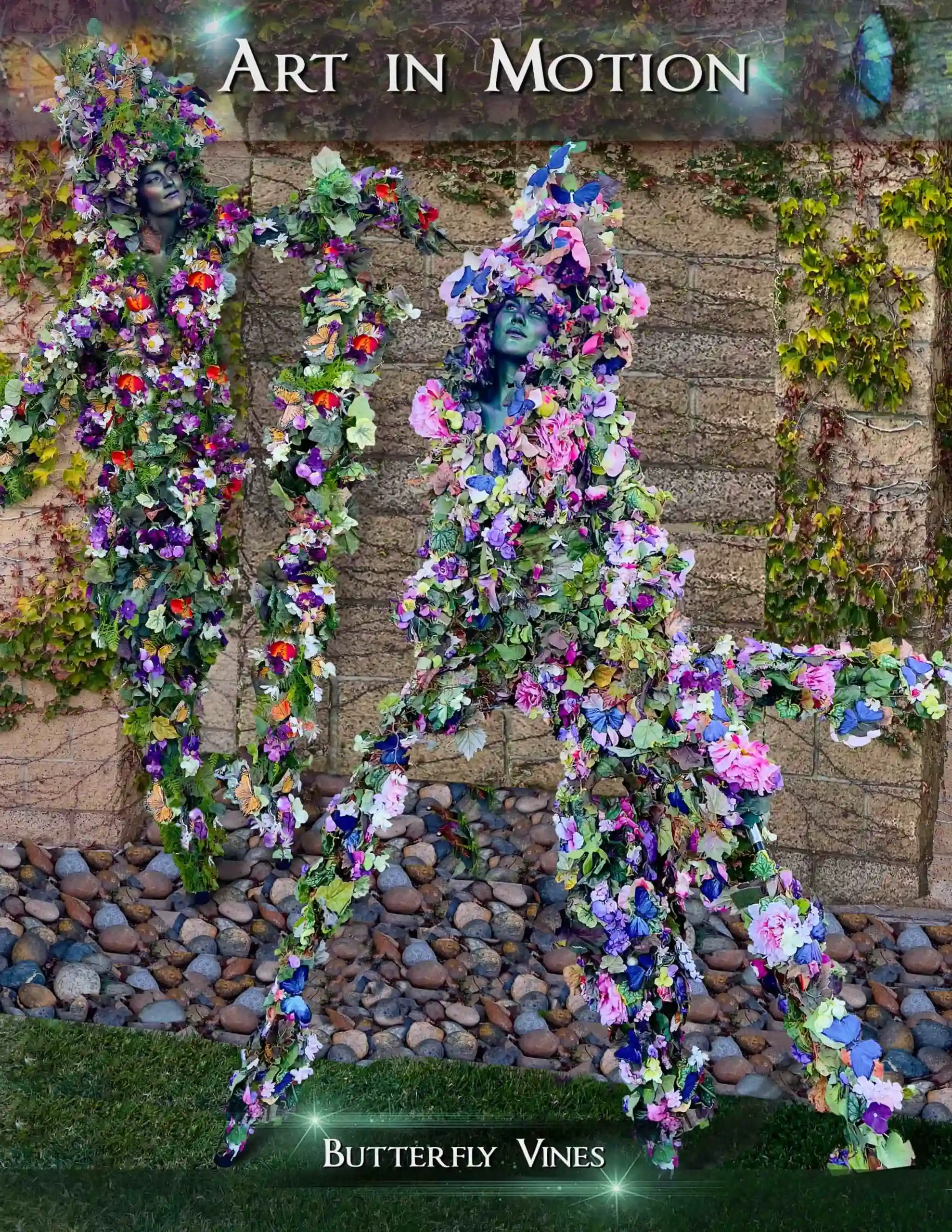 Butterfly Vines art illusion by a human